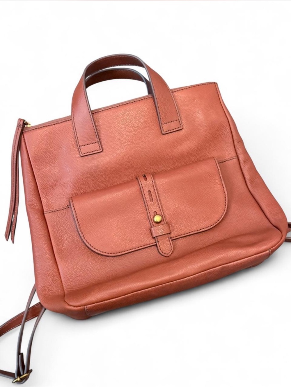 Fossil Women’s Brown Leather with Gold Hardware Backpack